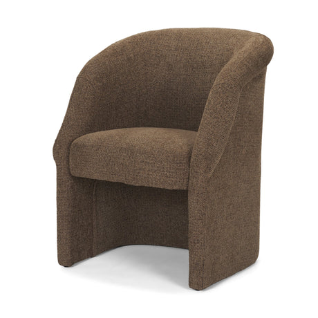 Curtis Brown Fabric Barrelback Half-Moon Base Dining Armchair by Mercana at Eve Furniture
