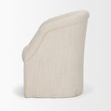 Curtis Cream Fabric Barrelback Half-Moon Base Dining Armchair by Mercana at Eve Furniture