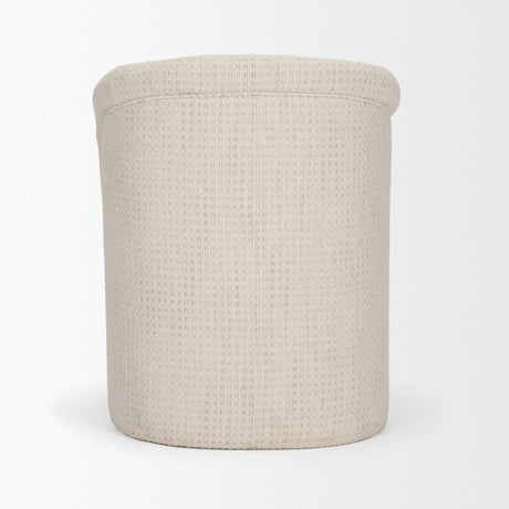 Curtis Cream Fabric Barrelback Half-Moon Base Dining Armchair by Mercana at Eve Furniture