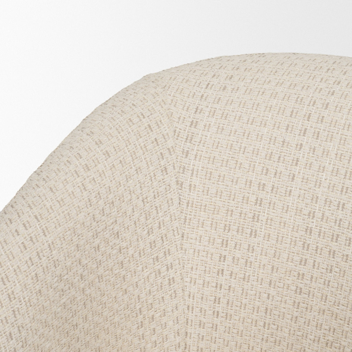 Curtis Cream Fabric Barrelback Half-Moon Base Dining Armchair by Mercana at Eve Furniture