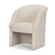 Curtis Cream Fabric Barrelback Half-Moon Base Dining Armchair by Mercana at Eve Furniture
