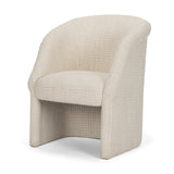 Curtis Cream Fabric Barrelback Half-Moon Base Dining Armchair by Mercana at Eve Furniture