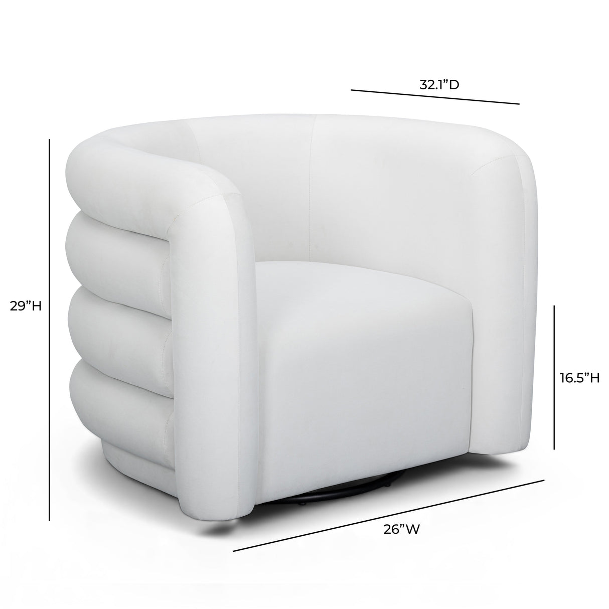 Curves Performance Velvet Swivel Accent Chair by TOV Furniture at Eve Furniture