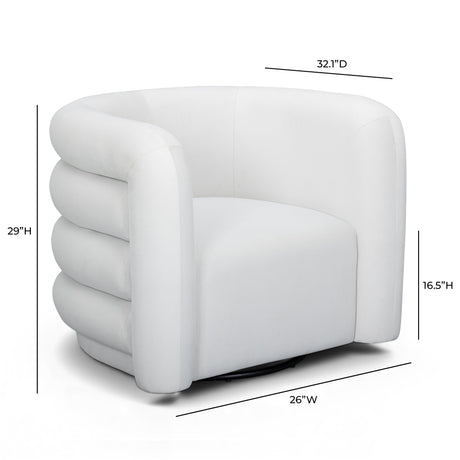 Curves Performance Velvet Swivel Accent Chair by TOV Furniture at Eve Furniture