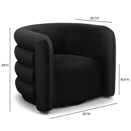 Curves Performance Velvet Swivel Accent Chair by TOV Furniture at Eve Furniture