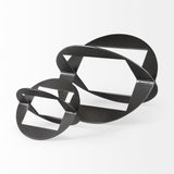 Cusco Black Iron Small Gunmetal Geometric Decorative Object by Mercana at Eve Furniture