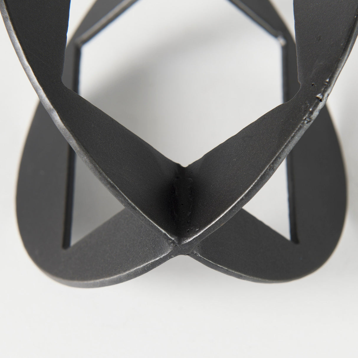 Cusco Black Iron Small Gunmetal Geometric Decorative Object by Mercana at Eve Furniture