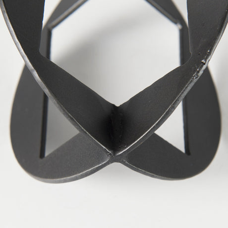 Cusco Black Iron Small Gunmetal Geometric Decorative Object by Mercana at Eve Furniture