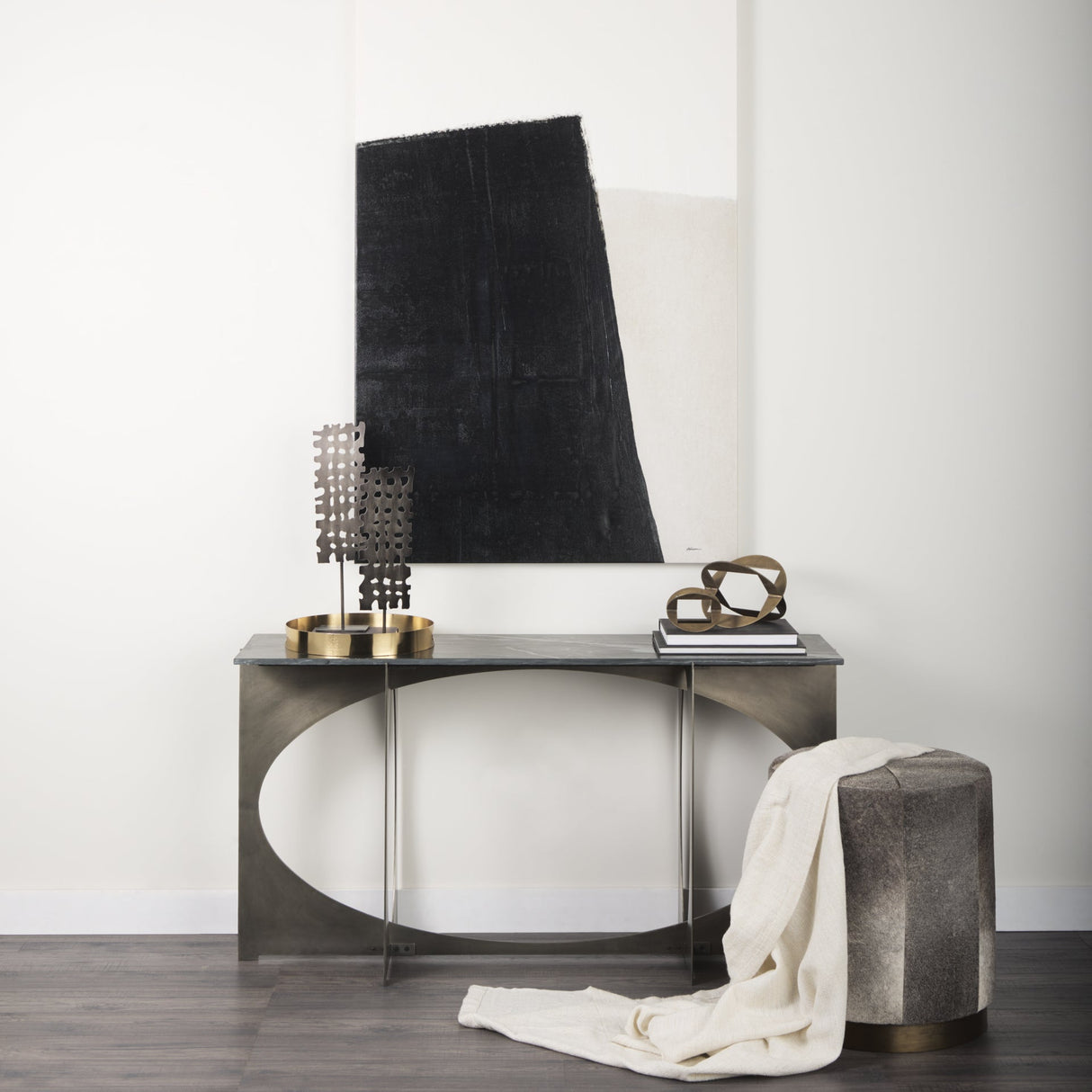 Cusco I (Small) Gold Geometric Decorative Object by Mercana at Eve Furniture