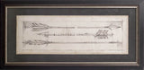 Custom Arrow Schematic I (MC) by Ethan Harper Hand Embellished Framed Art Print Matted under Glass by Mercana at Eve Furniture