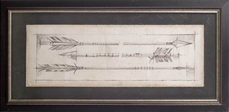 Custom Arrow Schematic I (MC) by Ethan Harper Hand Embellished Framed Art Print Matted under Glass by Mercana at Eve Furniture