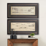 Custom Arrow Schematic I (MC) by Ethan Harper Hand Embellished Framed Art Print Matted under Glass by Mercana at Eve Furniture