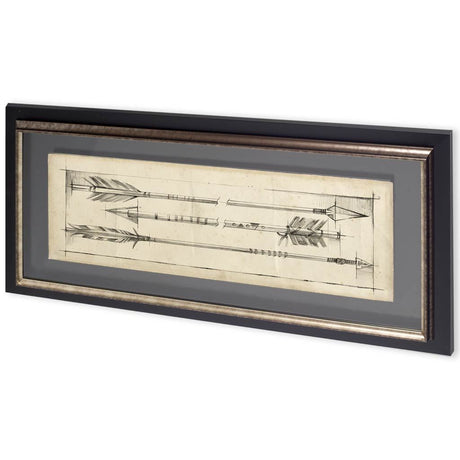 Custom Arrow Schematic I (MC) by Ethan Harper Hand Embellished Framed Art Print Matted under Glass by Mercana at Eve Furniture