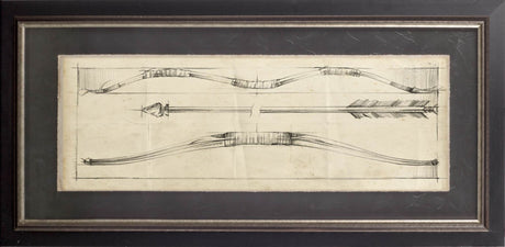 Custom Arrow Schematic II (MC) by Ethan Harper Hand Embellished Framed Art Print Matted under Glass by Mercana at Eve Furniture