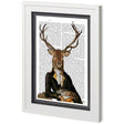 Custom Deer in Chair by Fab Funky a Framed Art Print Matted under Glass by Mercana at Eve Furniture
