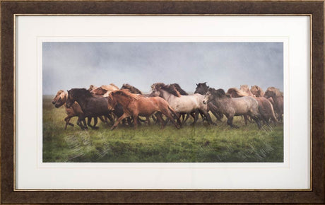 Custom Icelandic Horses XIII (MC) by PH Burchett Hand Embellished Framed Photo Art Print Matted unde by Mercana at Eve Furniture