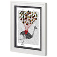 Custom Ostrich Flying with Butterflies by Fab Funky a Framed Art Print Matted under Glass by Mercana at Eve Furniture