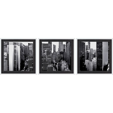 Custom Panorama of NYC VII (MC) (Set of 3) by Jeff Pica Hand Embelished Framed Photo Art Print Matte by Mercana at Eve Furniture