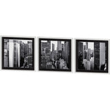 Custom Panorama of NYC VII (MC) (Set of 3) by Jeff Pica Hand Embelished Framed Photo Art Print Matte by Mercana at Eve Furniture