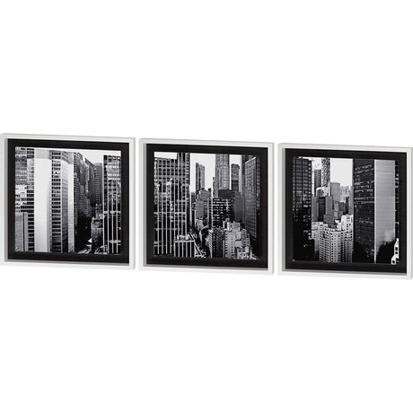 Custom Panorama of NYC VII (MC) (Set of 3) by Jeff Pica Hand Embelished Framed Photo Art Print Matte by Mercana at Eve Furniture