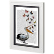 Custom Pelican & Butterflies by Fab Funky a Framed Art Print Matted under Glass by Mercana at Eve Furniture