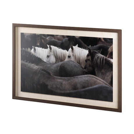 Custom White Horses (MC) by PH Burchett a Hand Embelished Textured Framed Photo Art Decograph by Mercana at Eve Furniture
