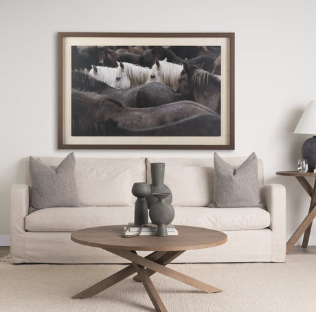 Custom White Horses (MC) by PH Burchett a Hand Embelished Textured Framed Photo Art Decograph by Mercana at Eve Furniture