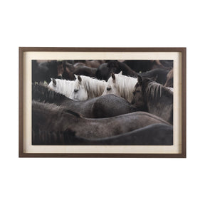 Custom White Horses (MC) by PH Burchett a Hand Embelished Textured Framed Photo Art Decograph by Mercana at Eve Furniture