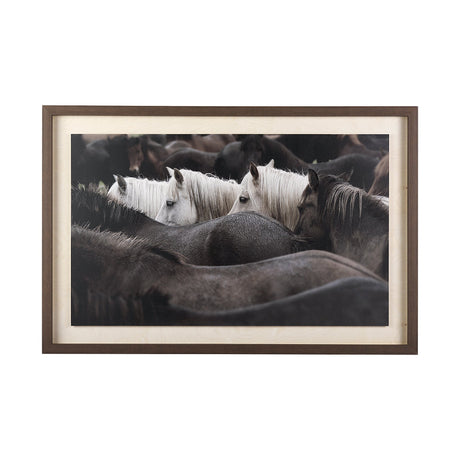 Custom White Horses (MC) by PH Burchett a Hand Embelished Textured Framed Photo Art Decograph by Mercana at Eve Furniture