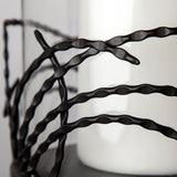 Cutlass I Set of Two Black Metal Base Table Candle Holders by Mercana at Eve Furniture