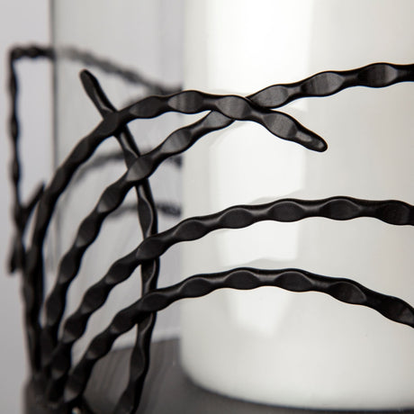 Cutlass I Set of Two Black Metal Base Table Candle Holders by Mercana at Eve Furniture