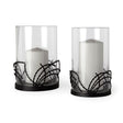 Cutlass I Set of Two Black Metal Base Table Candle Holders by Mercana at Eve Furniture