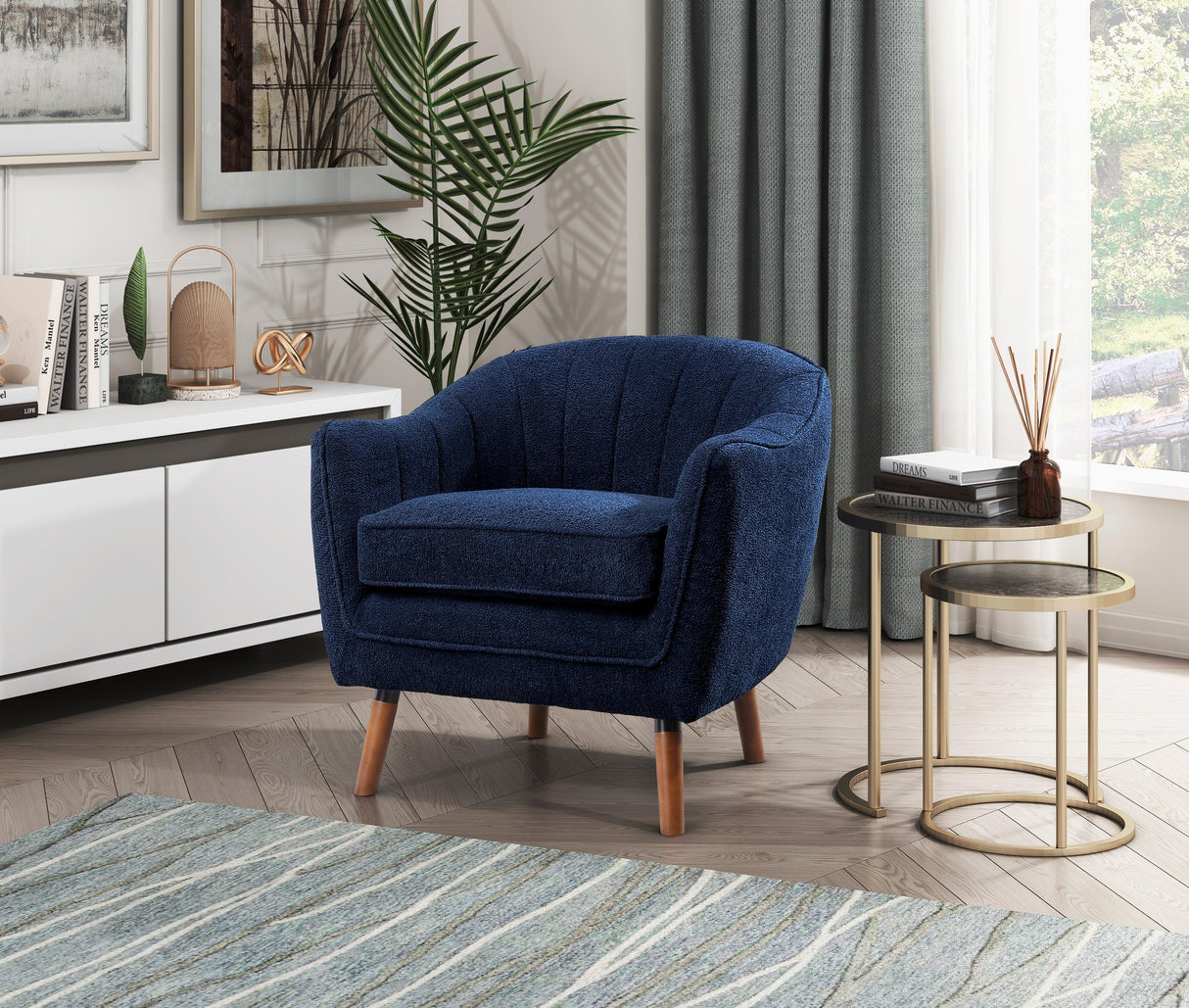 Cutler Blue Accent Chair by Homelegance at Eve Furniture