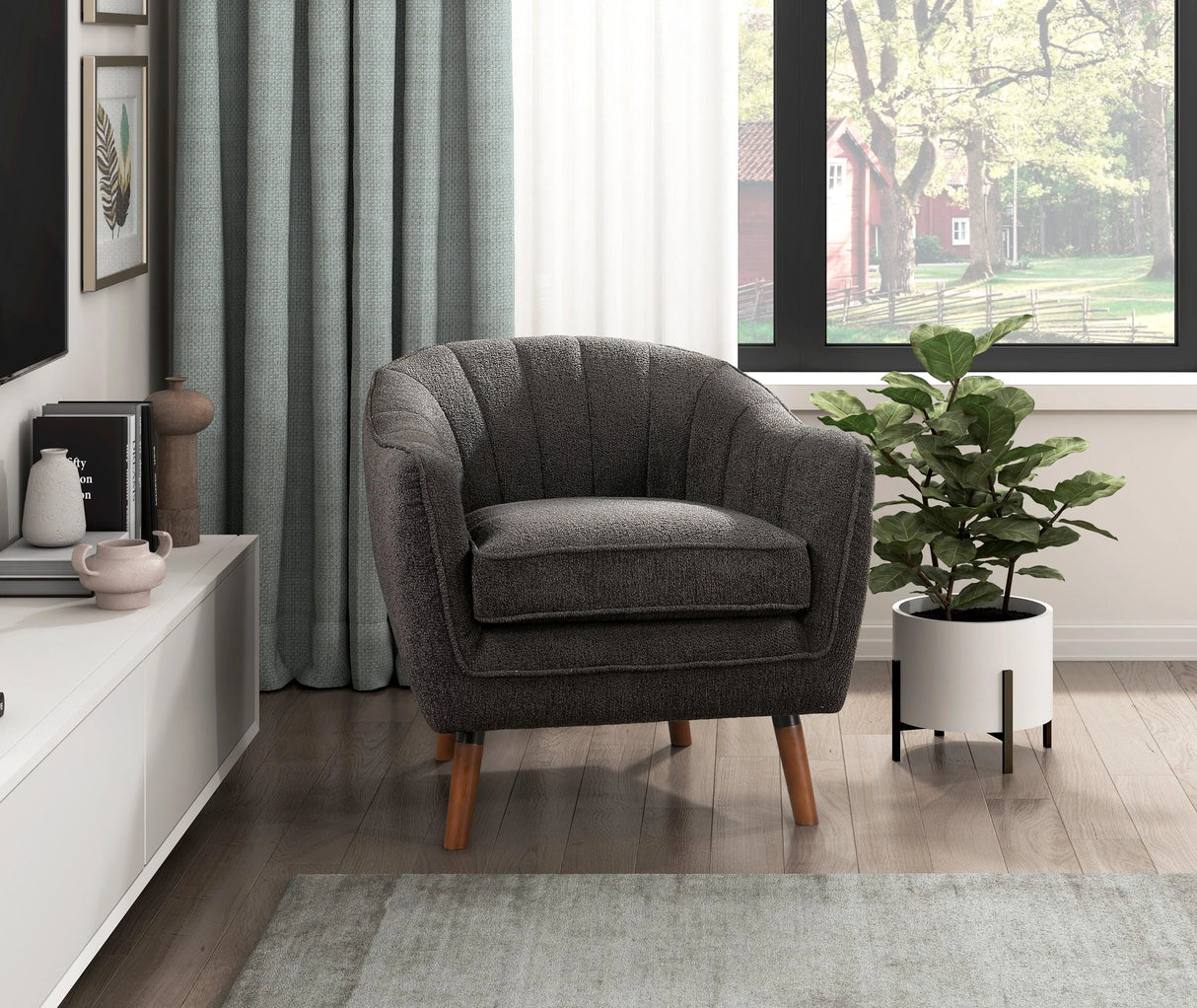 Cutler Charcoal Accent Chair by Homelegance at Eve Furniture