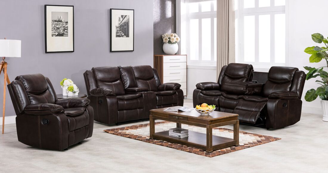Reno Brown Reclining Living Room Set