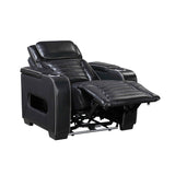 Cyber Black 3-Piece Power Reclining Living Room Set by Homelegance at Eve Furniture
