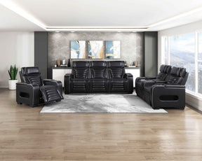 Cyber Black 3-Piece Power Reclining Living Room Set by Homelegance at Eve Furniture