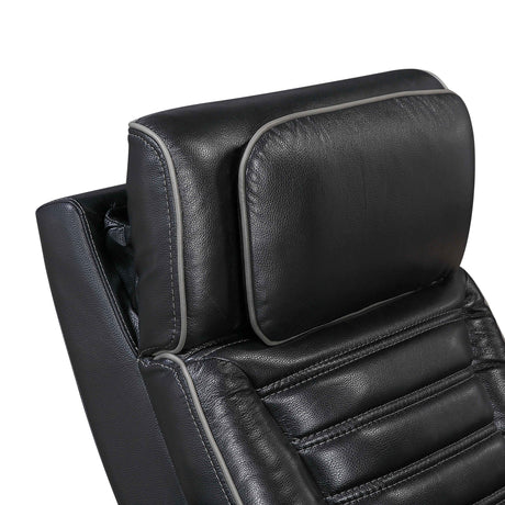 Cyber Black Power Double Reclining Sofa with Center Drop-Down by Homelegance at Eve Furniture