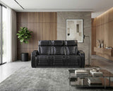 Cyber Black Power Double Reclining Sofa with Center Drop-Down by Homelegance at Eve Furniture