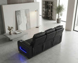 Cyber Black Power Double Reclining Sofa with Center Drop-Down by Homelegance at Eve Furniture
