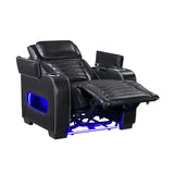 Cyber Black Power Reclining Chair with Power Headrest by Homelegance at Eve Furniture