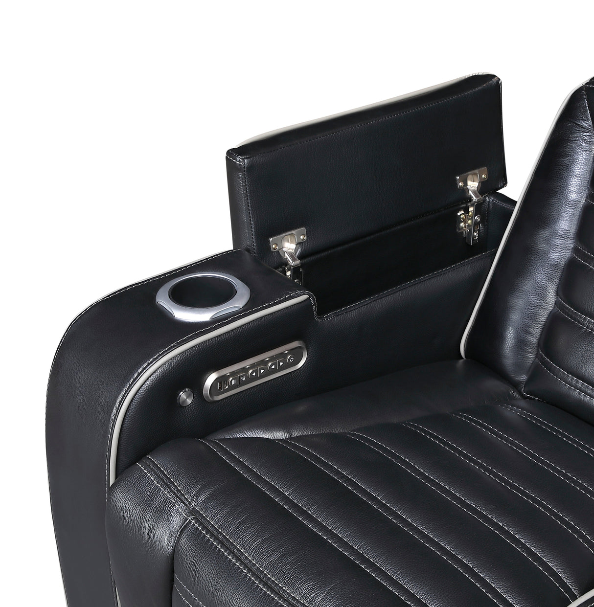 Cyber Black Power Reclining Chair with Power Headrest by Homelegance at Eve Furniture
