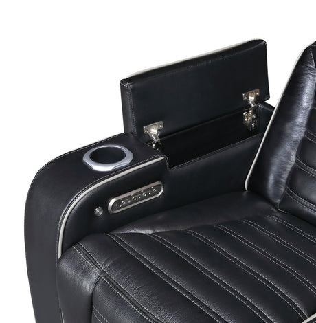 Cyber Black Power Reclining Chair with Power Headrest by Homelegance at Eve Furniture