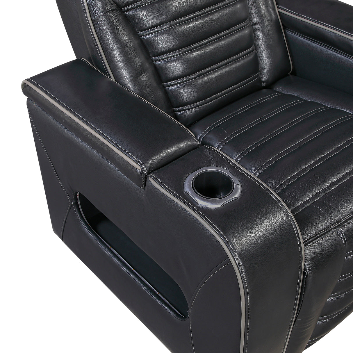 Cyber Black Power Reclining Chair with Power Headrest by Homelegance at Eve Furniture
