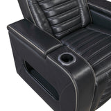Cyber Black Power Reclining Chair with Power Headrest by Homelegance at Eve Furniture