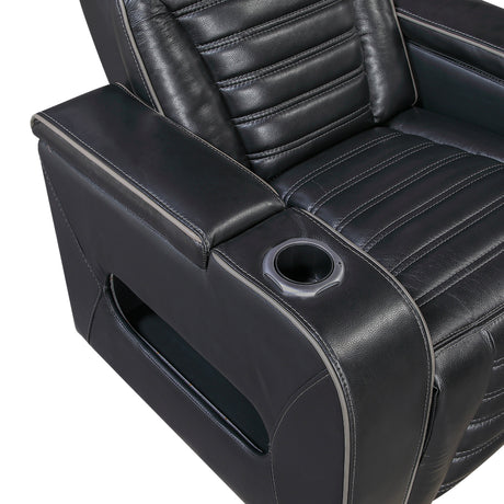 Cyber Black Power Reclining Chair with Power Headrest by Homelegance at Eve Furniture
