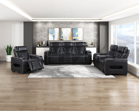 Cyber Black Power Reclining Chair with Power Headrest by Homelegance at Eve Furniture