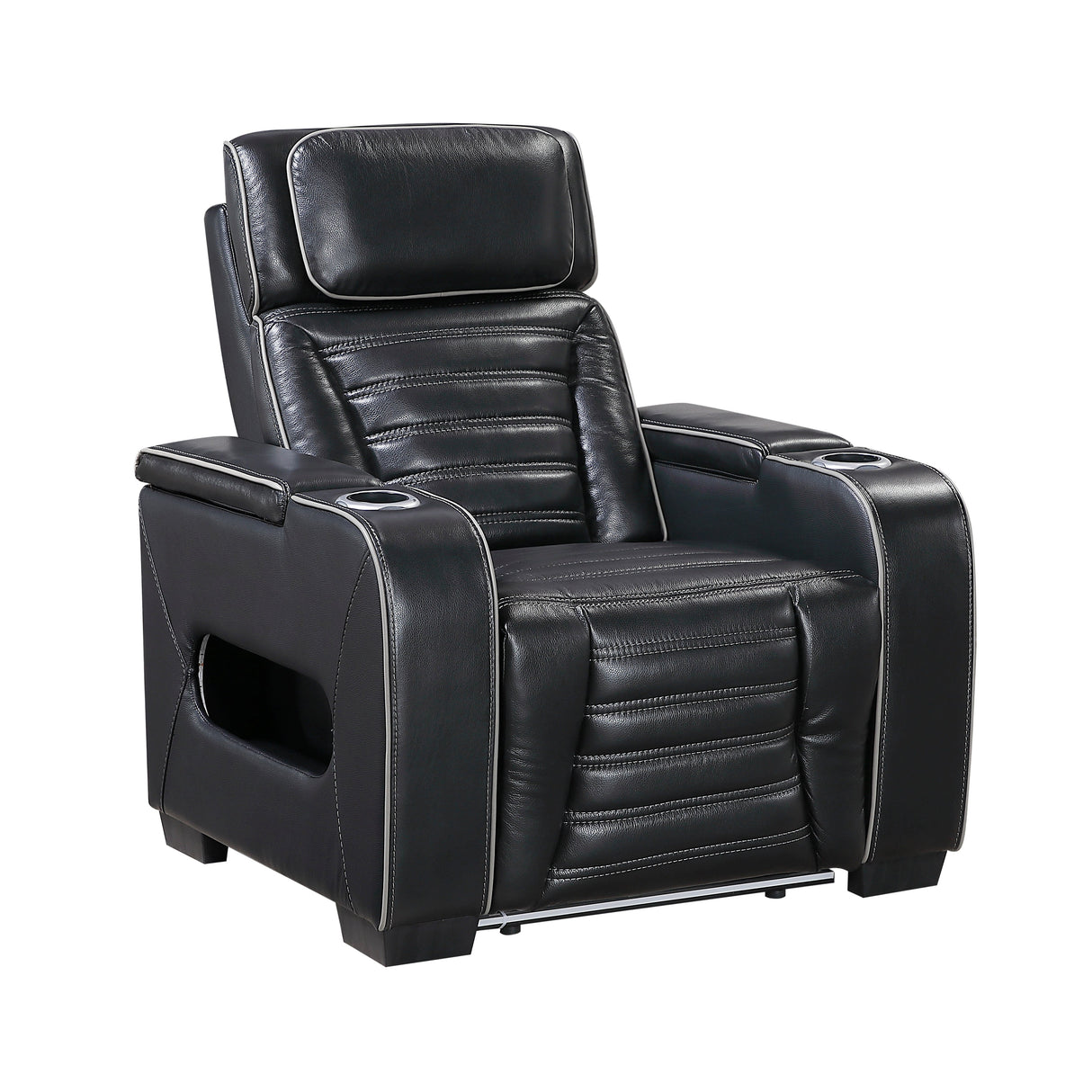 Cyber Black Power Reclining Chair with Power Headrest by Homelegance at Eve Furniture