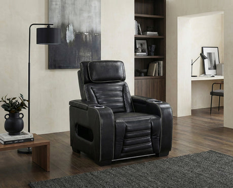Cyber Black Power Reclining Chair with Power Headrest by Homelegance at Eve Furniture