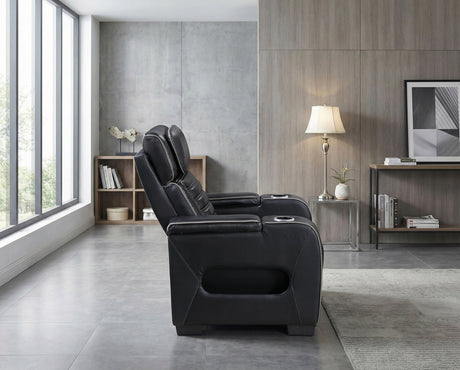 Cyber Black Power Reclining Chair with Power Headrest by Homelegance at Eve Furniture